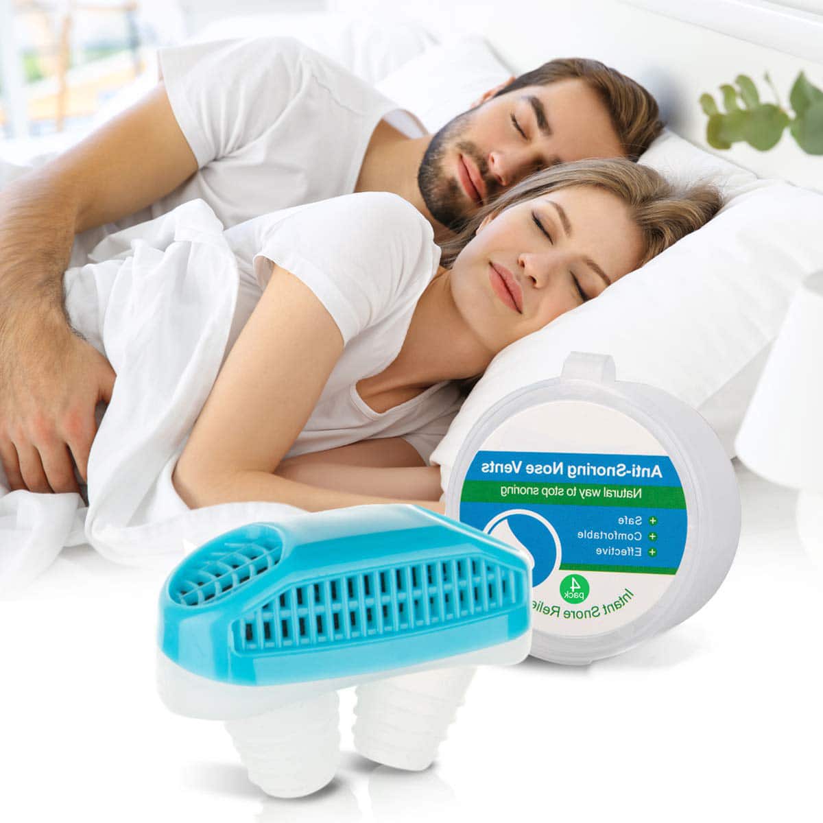 2 IN 1 Anti Snoring &  Air Purifier Relieve Nasal Congestion Nose Clip ...