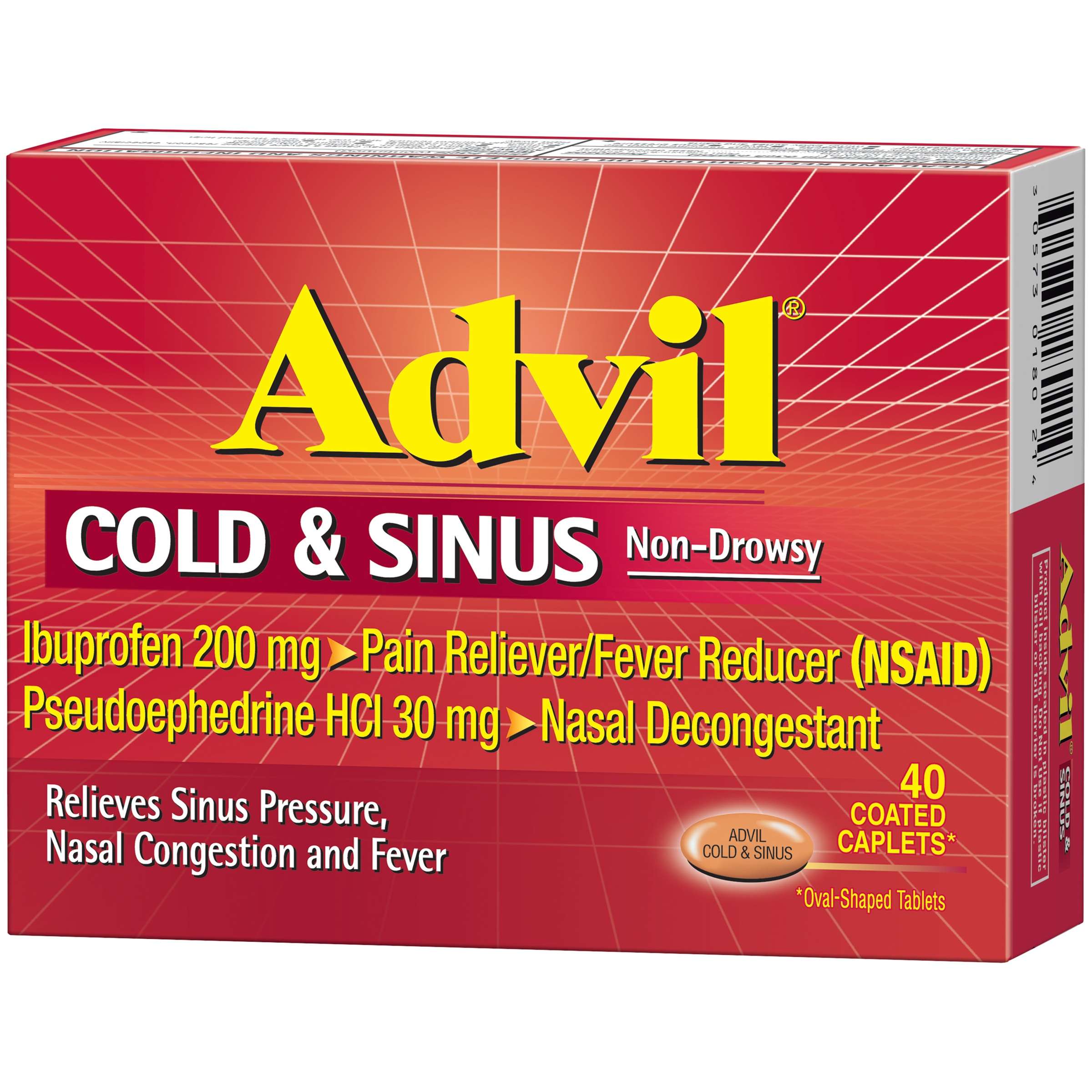 30 Advil Cold And Sinus Label