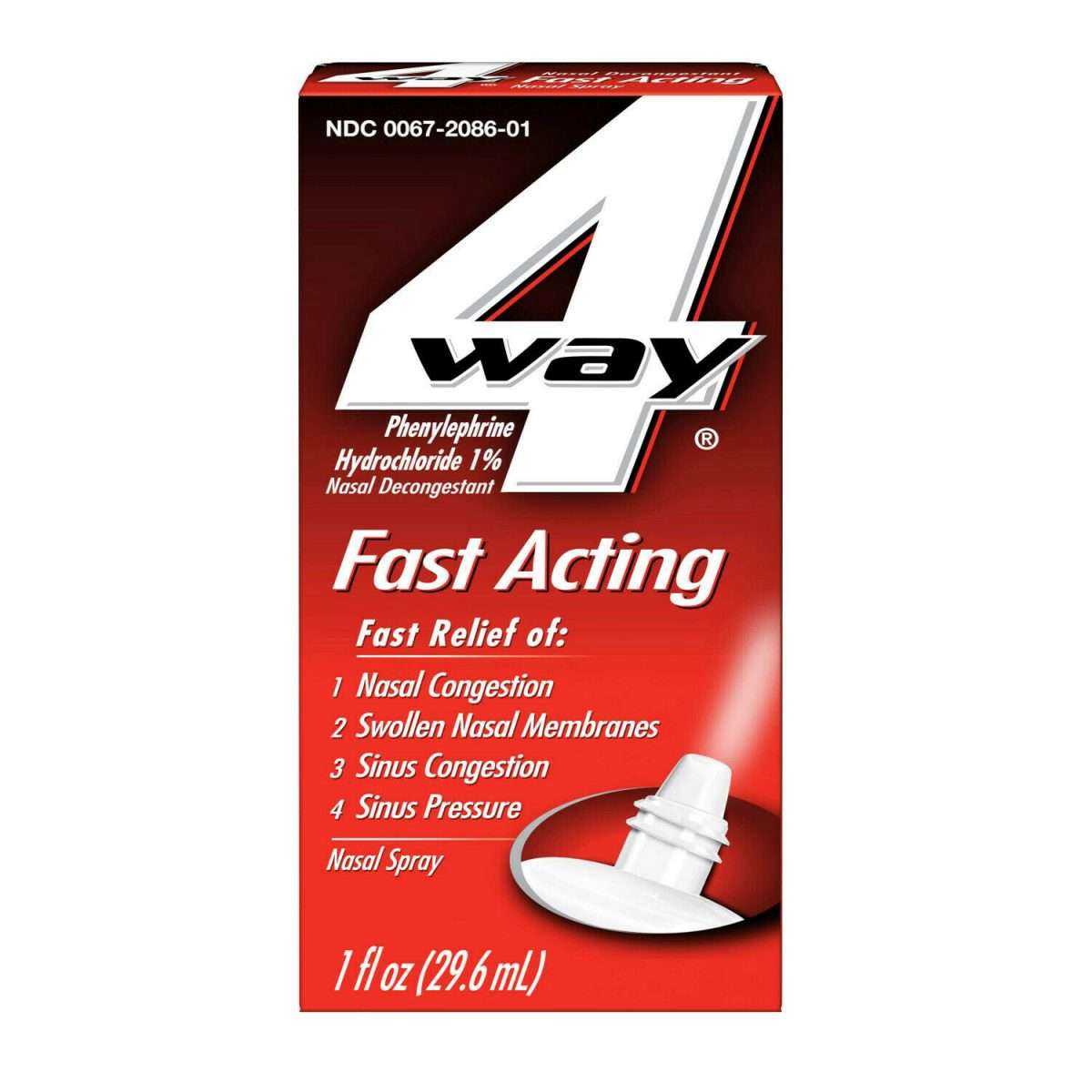 4Way Fast Acting Nasal Spray for Nasal &  Sinus Congestion 1 oz ...