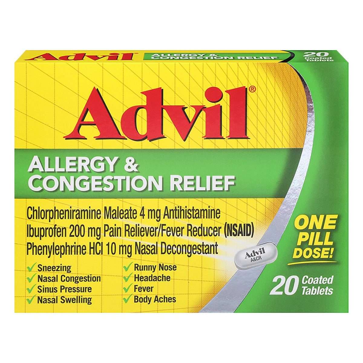Advil Allergy &  Congestion Relief Ibuprofen Coated Tablets
