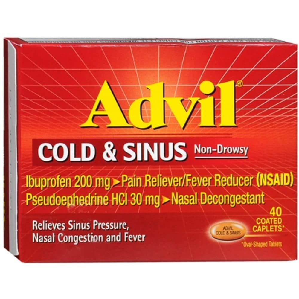 Advil Cold and Sinus Caplets, 40 ea (Pack of 3)