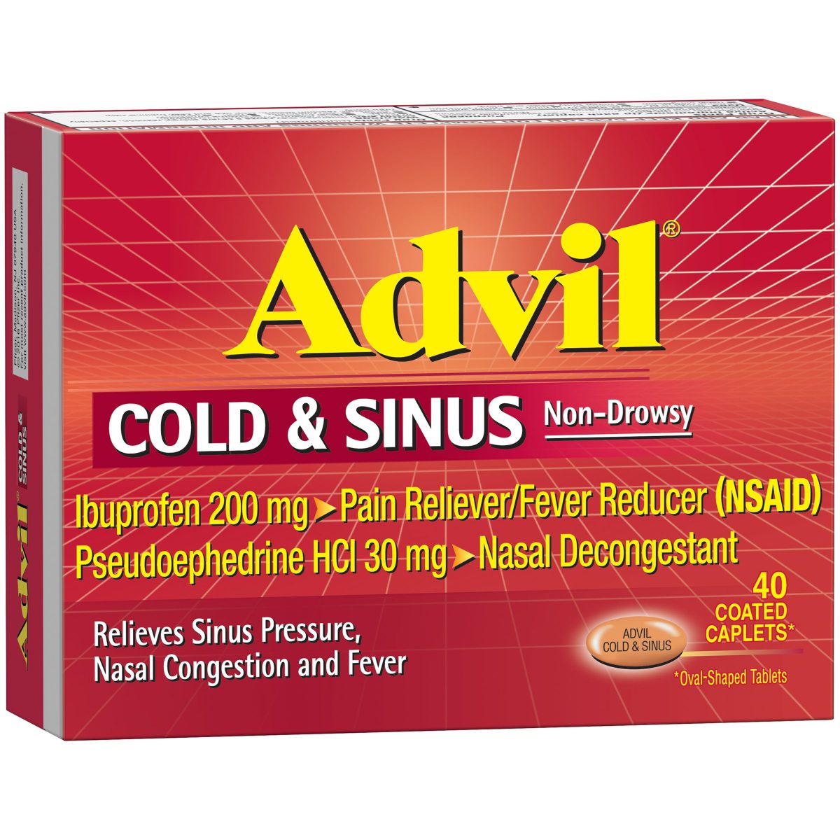 Advil Cold &  Sinus Ibuprofen Nasal Decongestant Coated Caplets