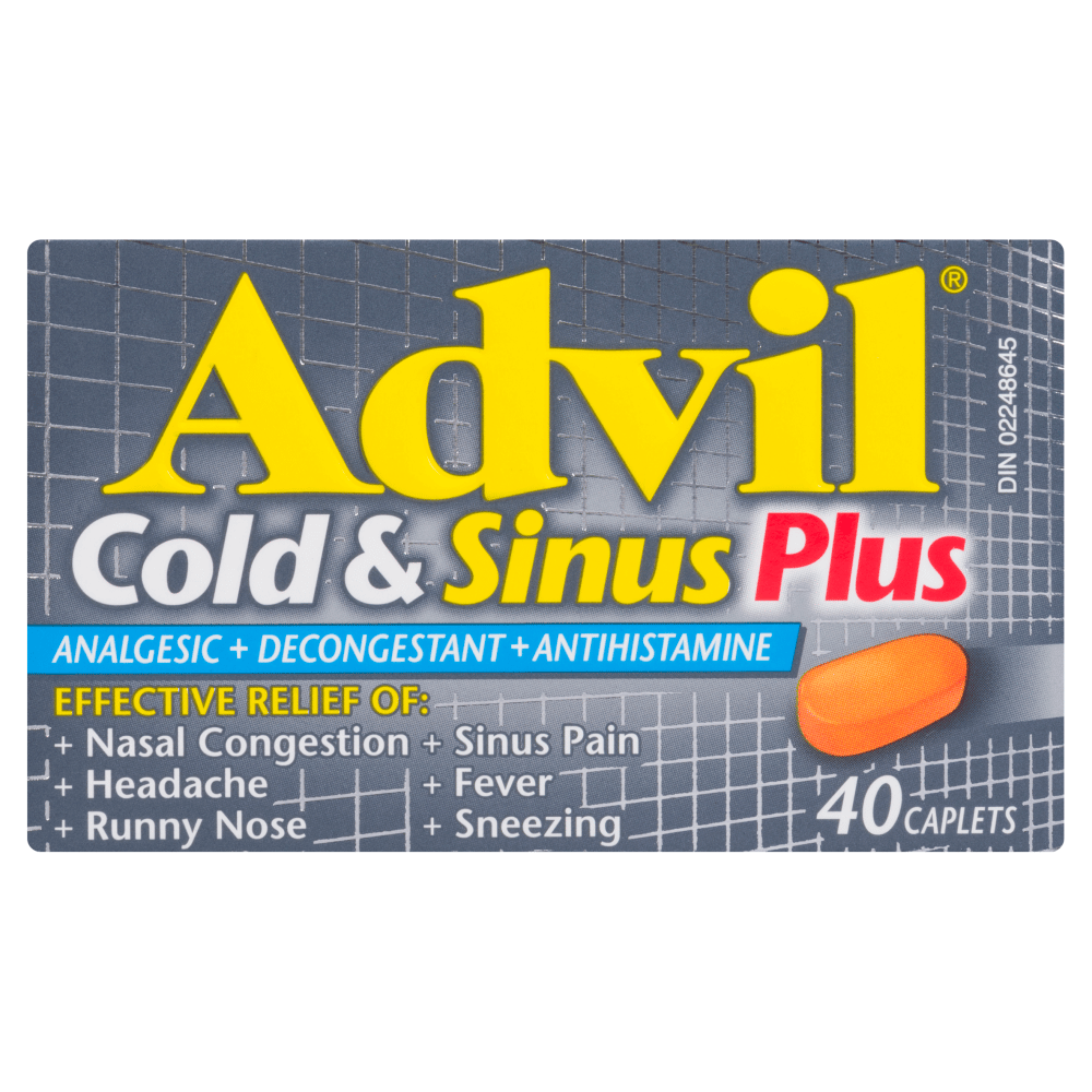 Advil Cold &  Sinus Plus Analgesic + Decongestant + Antihistamine 40 ...