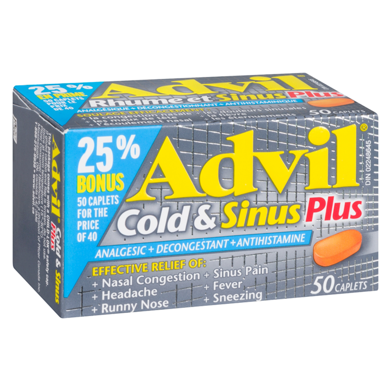 Advil Cold &  Sinus Plus Analgesic + Decongestant ...