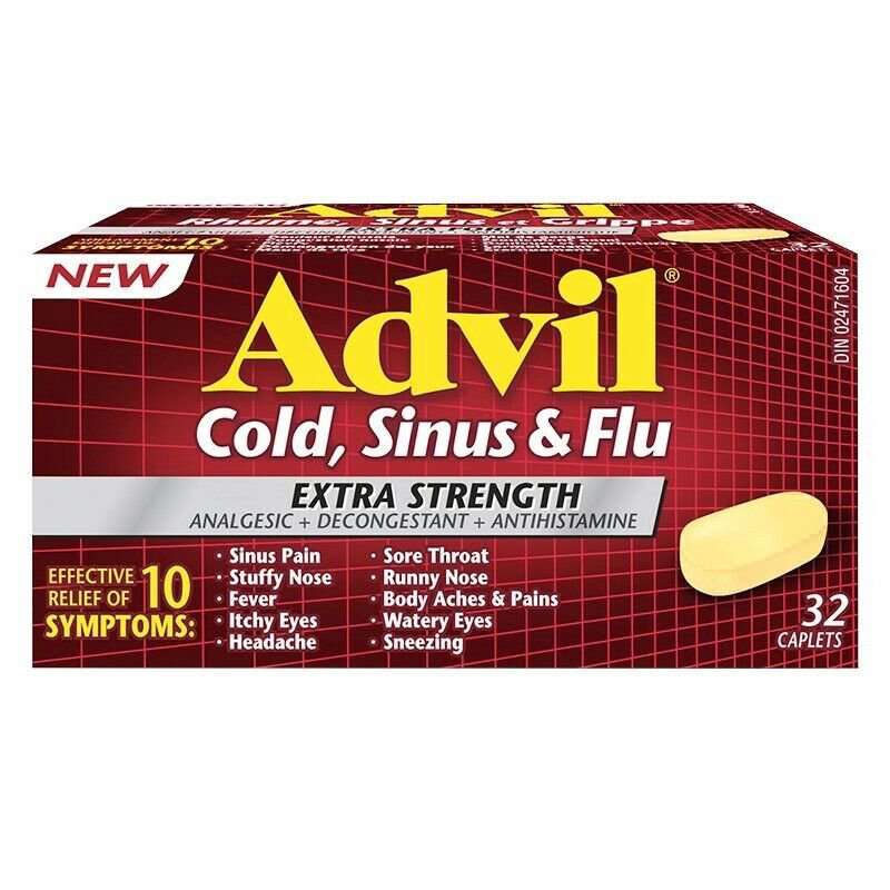 Advil Extra Strength Cold Sinus &  Flu 2 x 32 caplets Canadian