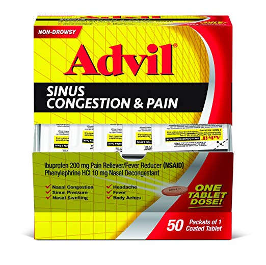 Advil Sinus Congestion &  Pain Relief (50 Count Packets) For $9.99
