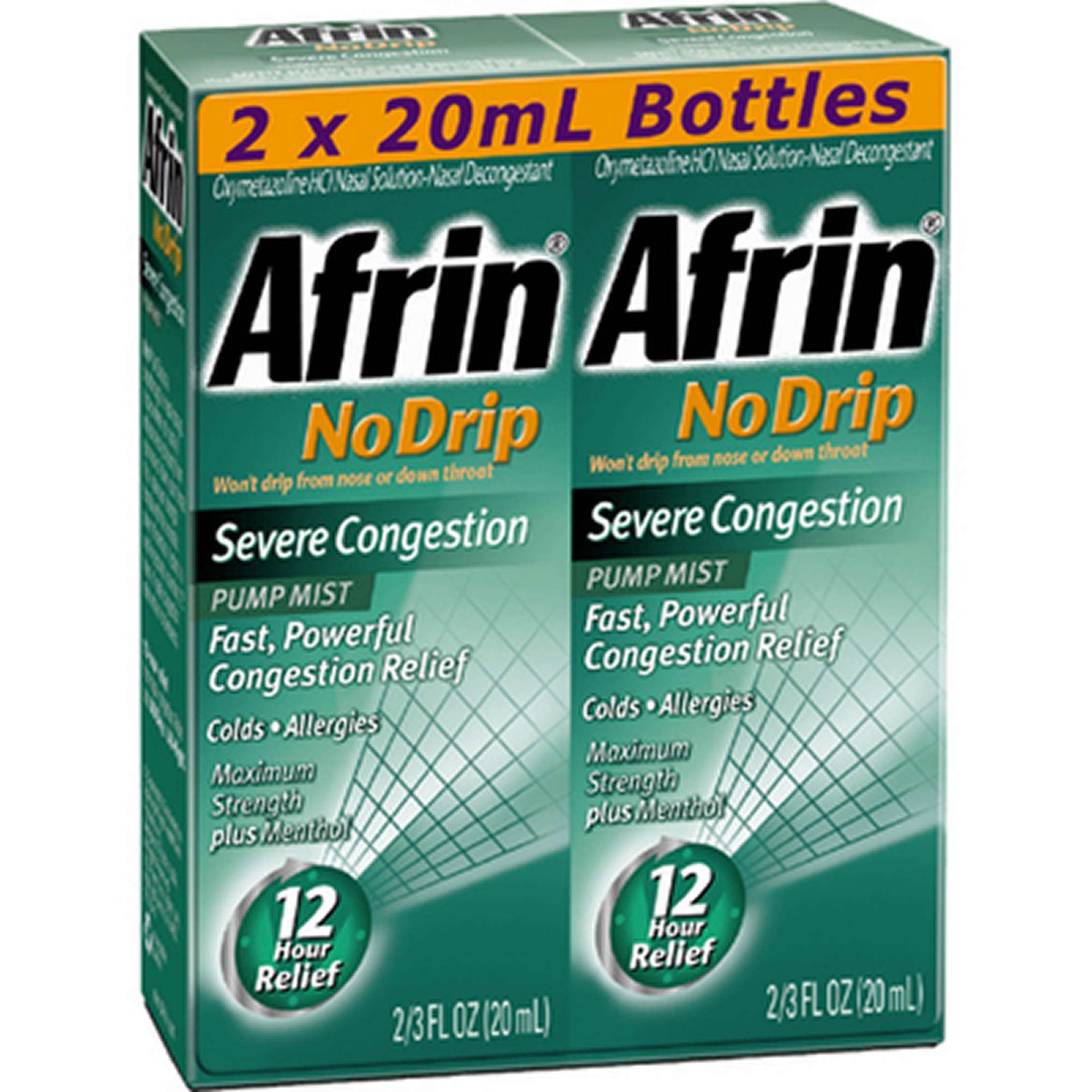 Afrin No Drip Severe Congestion Pump Mist Nasal Spray 20 ...