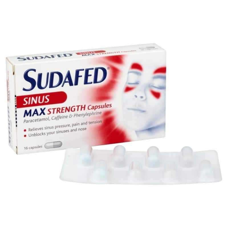 Buy Sudafed Sinus Max Strength Capsules 16 Capsules