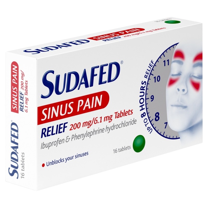 Buy Sudafed Sinus Pain Relief Tablets 16s