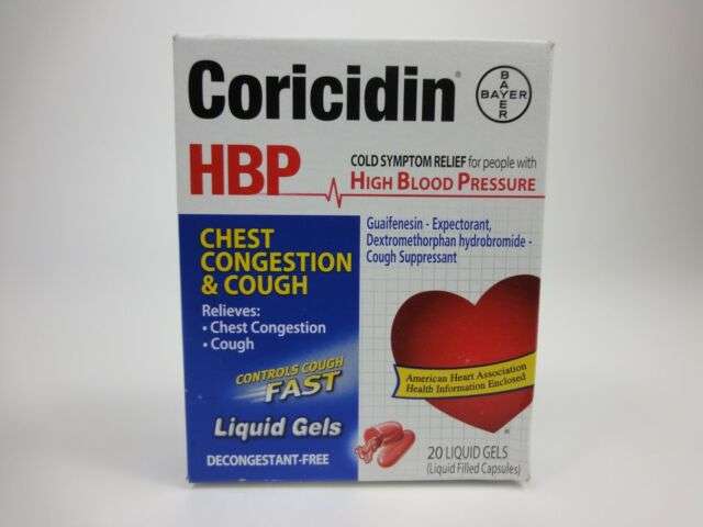 Coricidin HBP Chest Congestion &  Cough 20 Liquid Soft Gels ...