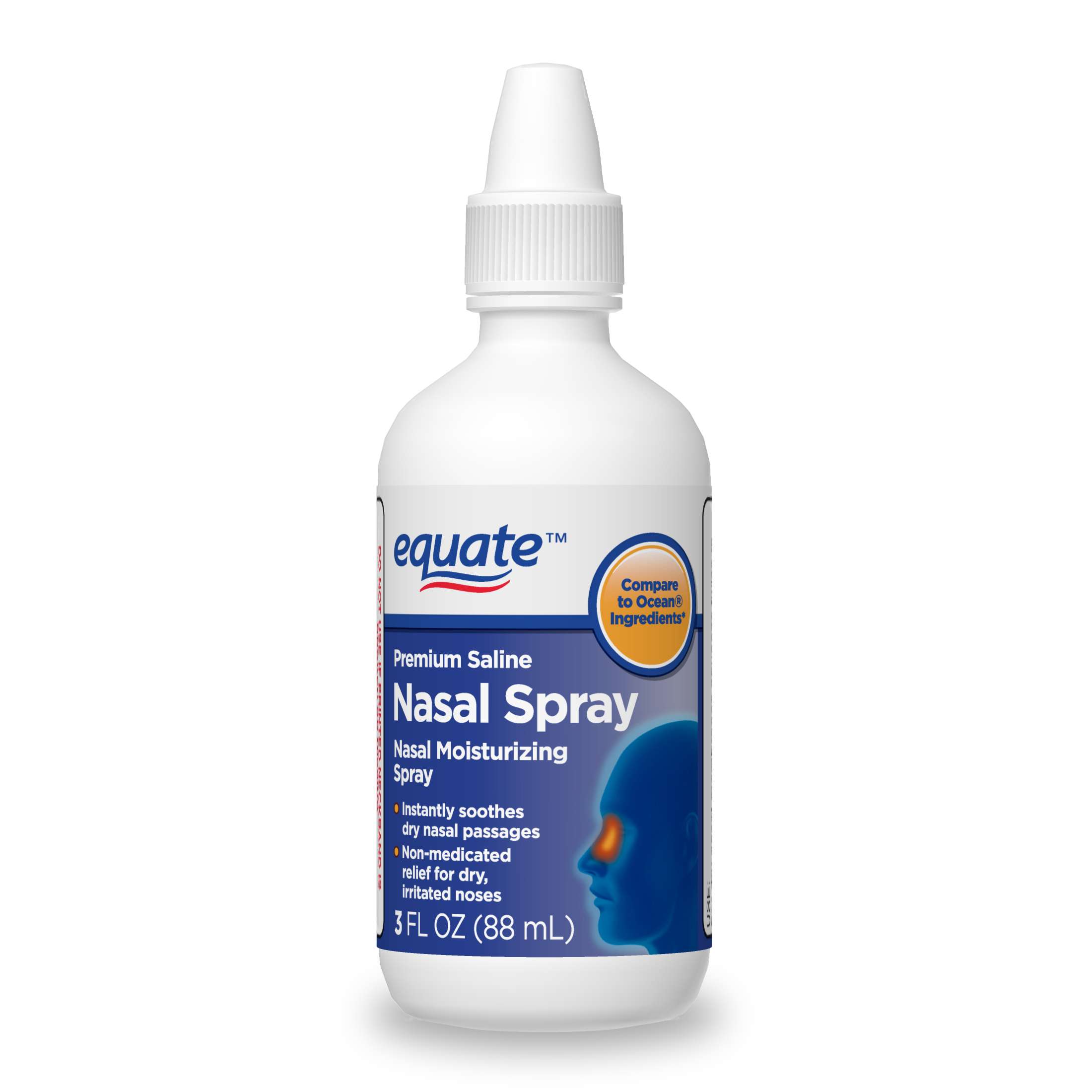 Equate Saline Nasal Spray, Sodium Chloride 0.65%, 3 fl oz ...