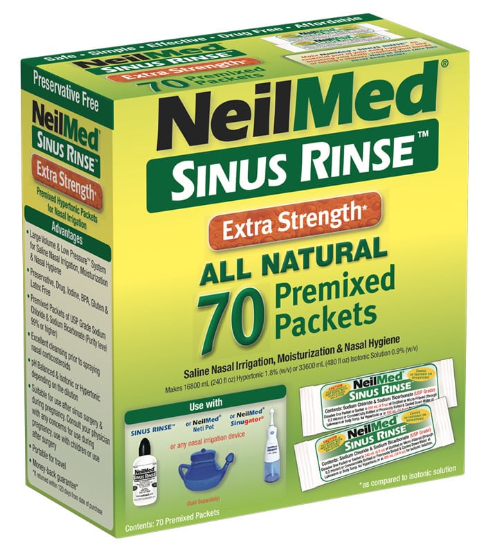 NeilMed Sinus Rinse Hypertonic Packets For Soothing Saline Nasal Rinse ...