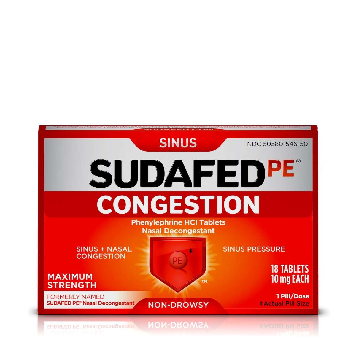 Sudafed PE Congestion &  Sinus Pressure Relief, Maximum Strength, 18 ct ...