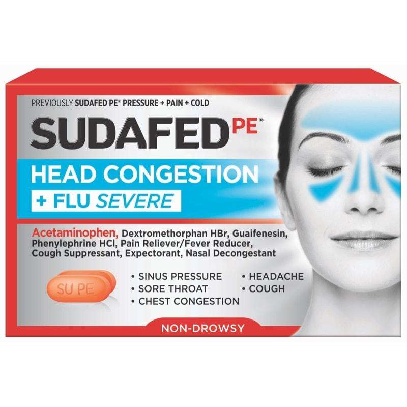 SUDAFED PE® HEAD CONGESTION + FLU SEVERE