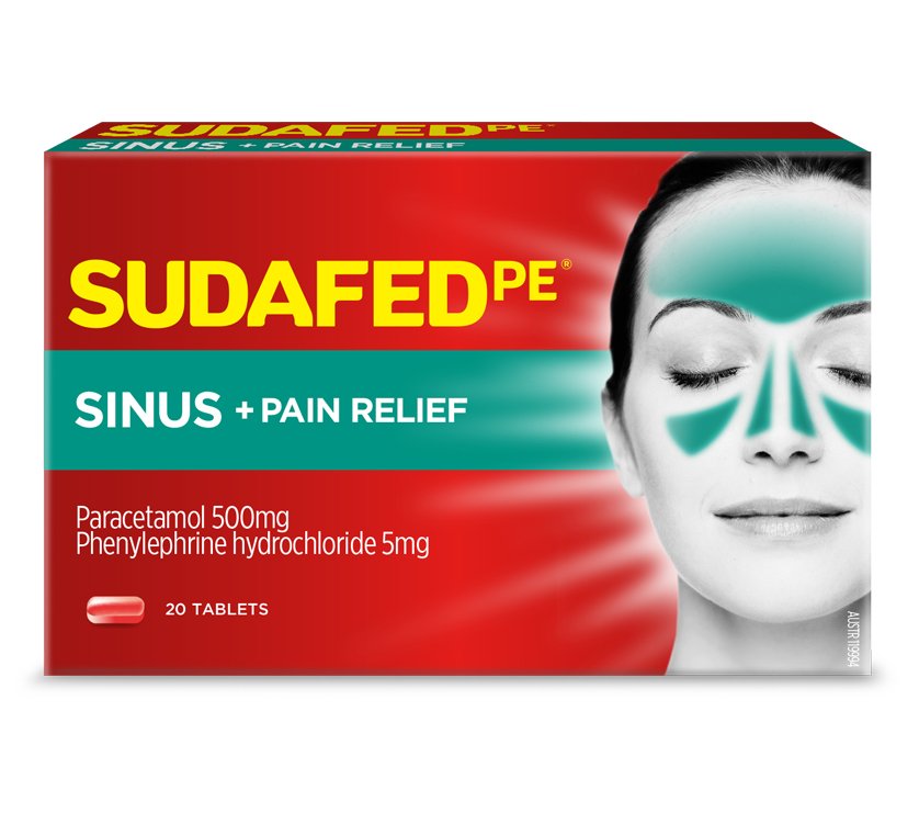 SUDAFED® PE Sinus Congestion &  Pain Relief Tablets