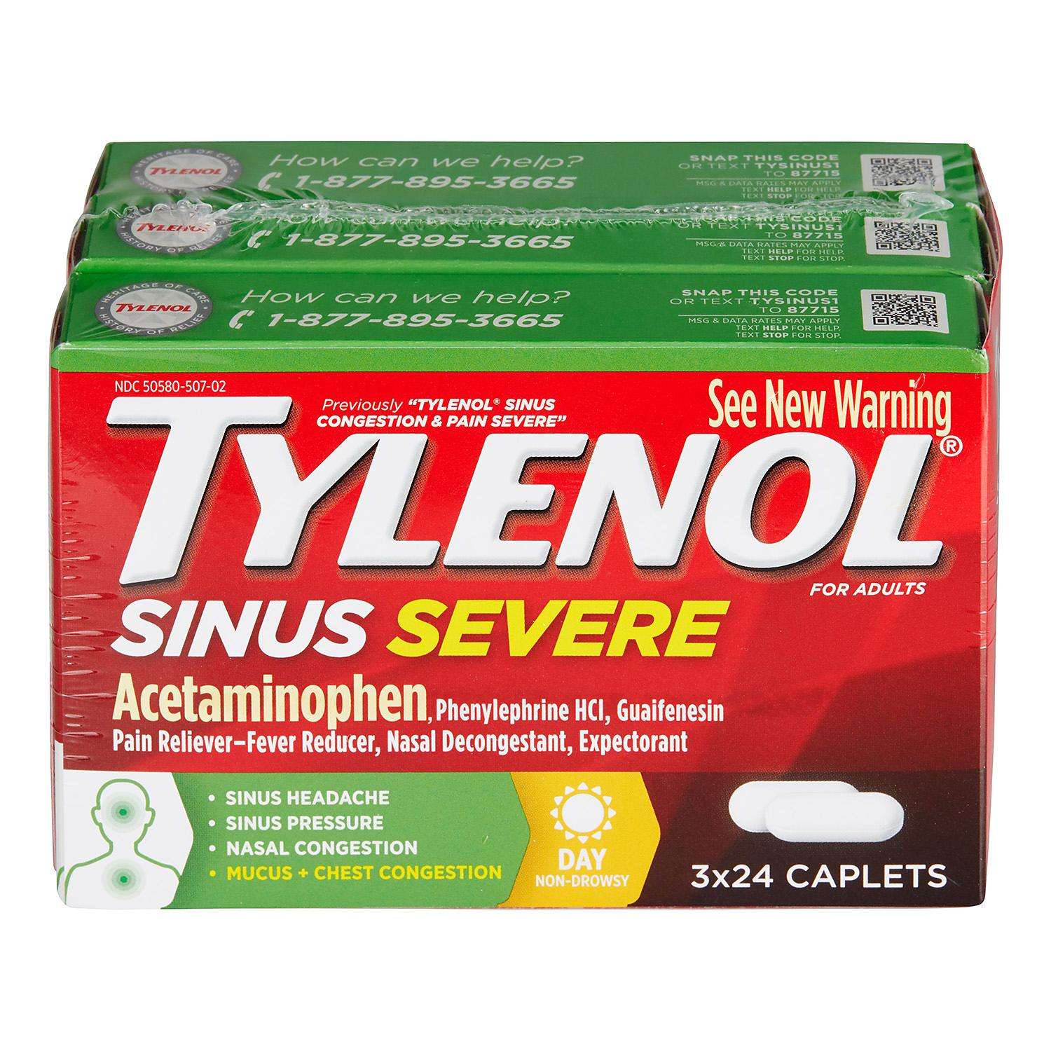 Tylenol Sinus Severe (24 Count, 3 Pack)