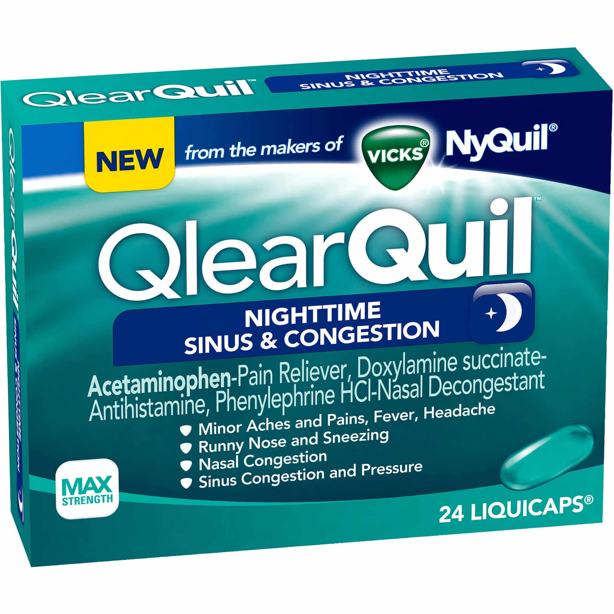 Vicks Qlearquil Nighttime Sinus Congestion, 24 CT (Pack of 6)