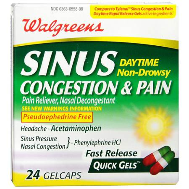 Walgreens Sinus Congestion &  Pain Reliever Gelcaps Reviews ...